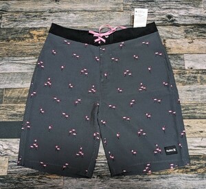 残少 L相当 HURLEY サーフパンツ W30 US/M 検 カリフォルニア/西海岸 水着/海パン/ボードショーツ ハーレー 炭黒/ダークグレー/フラミンゴ