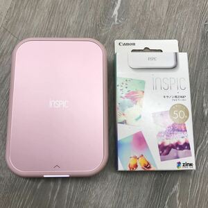 ★349 Canon キャノン iNSPiC PV-223 ミニフォトプリンター スマホ専用 ピンク スマホ専用ミニフォトプリンター フォトペーパー付