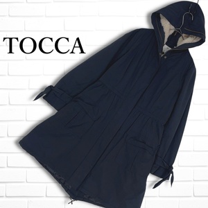 ◆美品 送料無料◆ TOCCA トッカ ボア ライナー 中綿 モッズコート フーデッド コート 黒 ブラック レディース 1124J