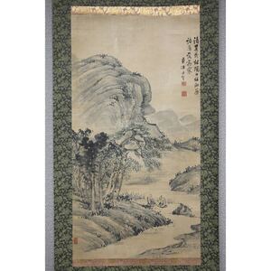 【真作】【風車】 鈴木蘭涯 「松下論道」◎肉筆紙本◎明治大正期の画家　山形県の人　菅原白龍に師事