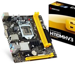 LGA1151 MicroATX BIOSTAR H110MHV3 / NB 小型ケース/ Pico PSU 150W / ACアダプタ 12V 10A / Windows10 HOME