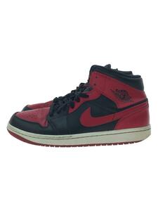 NIKE◆AIR JORDAN 1 MID_エアジョーダン 1 ミッド/26.5cm/RED/ソール減り有り//