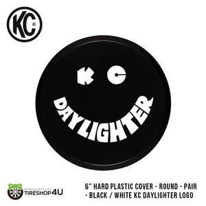 KC HiLiTES 6Hard Plastic Cover - Round Pair Black / White KC Daylighter Logo 強化プラスチック カバー ブラック × ホワイト