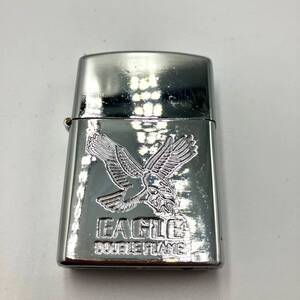 【ライター】 ターボライター EAGLE DOUBLE FLAME シルバー 喫煙具 着火未確認 中古 箱なし ジャンク 二次流通 【0】