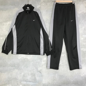 NIKE/ナイキ セットアップ 上下 ジャージ ブラック グレー M ポリエステル100％ K61 ｃ4726 ウィンドブレーカー ナイロンジャケット