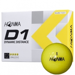 【新品】HONMA D1 ゴルフボール 1ダース（12個） イエロー 本間ゴルフ