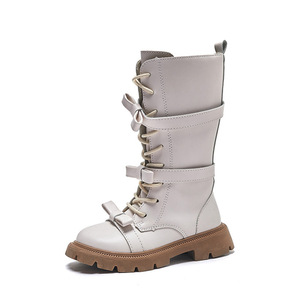 ☆ オフホワイト ☆ 28(17.5cm) ☆ キッズ ブーツ pkboots88222 キッズ ロングブーツ ロング ブーツ 女の子 ローヒール ローシューズ