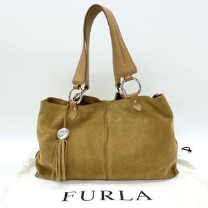 FURLA フルラ トートバッグ ハンドバッグ スエード 茶色 g00642-1