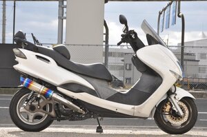 HMS ヤマハ マジェスティ125 5CA バイクマフラー キャブ車・FI車共通 M-DX ステンレス ブルーカラー マフラー バイク用品 バイク用 バイク