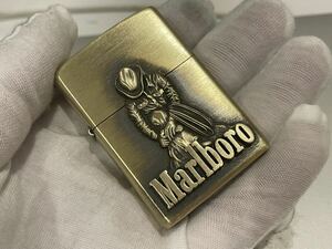 1円 ZIPPO ライター マルボロ Marlboroジッポ Zippoオイルライター真鍮製 中古品 喫煙グッズ ジッポー 火花確認済R674286