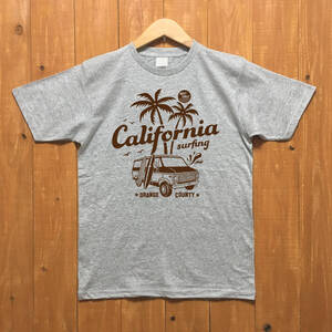 ■CALIFORNIA Tシャツ■レディースSサイズ相当（グレーxブラウン）アメ車　シェビーバン　シボレー カリフォルニア CHEVY