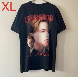 激レアVintage Leonardo DiCaprio Titanic Tee XL Black タイタニック Tシャツ ブラック band rap Movie ラップTバンドT ムービーT bayclub