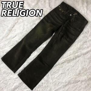 TRUE RELIGION トゥルーレリジョン BILLY ビリー コーデュロイパンツ デニム ジーンズ Gパン ズボン フレア ブーツカット グリーン W31