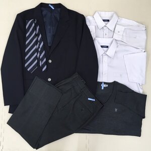 AT318(中古)栃木県 矢板高校 男子学生服 6点セット /L/3L/W73/ブレザー/シャツ/ズボン/ネクタイ/VARSITYMATE/冬服/夏服/制服/卒業生品