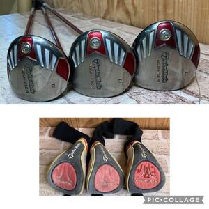 [11-438]ゴルフ TaylorMade テーラーメイド ドライバー 3/5/7 BURNER 3本まとめ ヘッドカバー付き