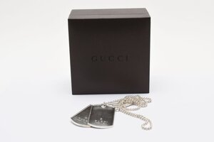 箱入り グッチ タグプレートネックレス シルバー アクセサリー 小物 GUCCI