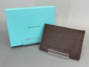 ティファニー TIFFANY＆Co. レザーカードケース ブラウン USED品