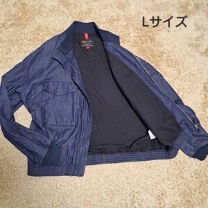 ALPHA ma-1 ALPHA INDUSTRIES アルファインダストリーズ　ブルゾン デニム 　ジャケット　ジップアップ　完売モデル 希少　インディゴ L