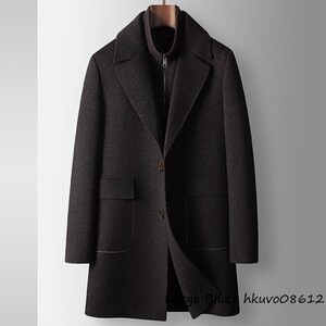 極美品*超希少 ウールコート メンズコート カシミヤ WOOL*セレブ ビジネスコート ダウンジャケット 紳士服 スーツ ダウンコート 珈琲色 XL