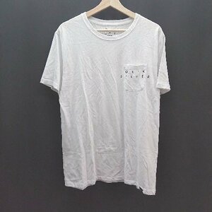 ◇ QUIKSILVER クイックシルバー ラウンドネック 胸ポケット シンプル 半袖 Tシャツ サイズXL ホワイト レディース E