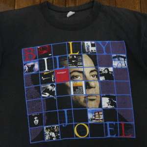 80s BILLY JOEL STORM FRONT 89-90 ツアー Tシャツ ブラック 両面プリント ビリージョエル ストームフロント バンド ロック ヴィンテージ