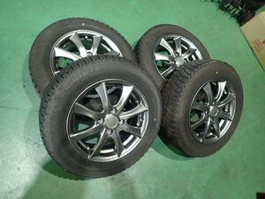 175/65R14 スタッドレスタイヤ　社外14インチアルミホイール４本セット　美品、バリ山　フィット、デミオ等　23111702