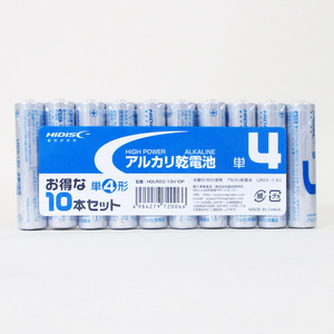 同梱可能 単4アルカリ乾電池 単四乾電池 HIDISC 10本組ｘ１０パック/卸