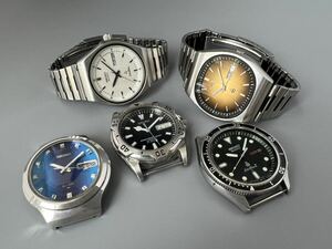 M1★不動品 5点 SEIKO 7546-6060 ☆ 8229-6040 ☆ 3303-8120 他 まとめ メンズ 腕時計 セット売り