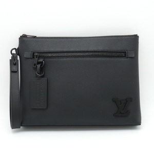 LOUIS VUITTON ルイ ヴィトン LVアエログラム ポシェット IPAD クラッチバッグ セカンドバッグ グレインレザー ブラック 黒 M69837