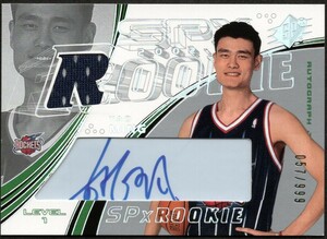 【ヤオミン姚明】02-03NBA UpperDeck SPx#132 RookieJerseyAutograph #d/999 YaoMing/HoustonRockets