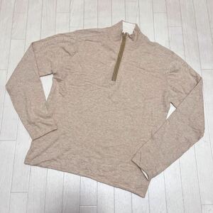 和294★ 23区 HOMME オム カシミヤ混 ニット セーター 長袖 ジップネック 50 ベージュ メンズ