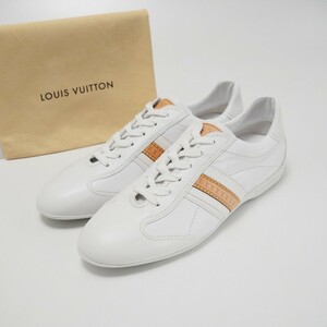 GQ0321〇イタリア製*ルイヴィトン Louis Vuitton*LVロゴ*レザースニーカー*ローカットスニーカー*37 1/2*(23.5cm相当)*靴*ホワイト系