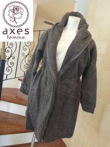 新品 axes femme｜アクシーズファム★　グレー　ゆったりコート　M