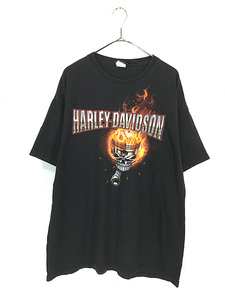 古着 10s HARLEY DAVIDSON クマ メタリック スカル Tシャツ XL 古着