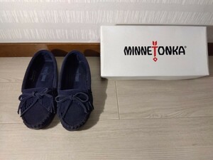 【F285】 MINNETONKA ミネトンカ モカシン KILTY NAVY 409T サイズ 5 約22cm スエード