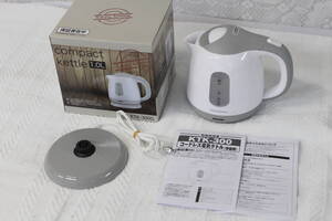 【1017K】電気ケトル compact kettle 1.0L ヒロ・コーポレーション KTK-300G グレー 通電確認