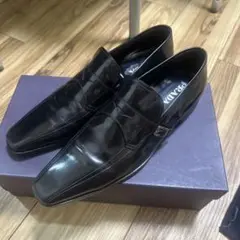 PRADA ブラックレザー ビジネスシューズ