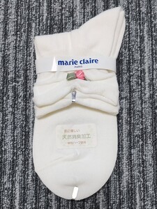 未使用 marie claire マリクレール ローズ ソックス 22-24cm 靴下 レナウン RENOWN レトロ レディース ロリータ ホワイト