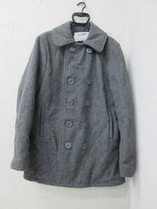 (9)♪USA製 SCHOTT ショット U.S.74ON メンズ PEA JACKET ピーコート グレー系 サイズ38 洗濯表記なし 裏キルティング