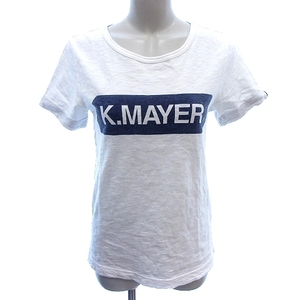 クリフメイヤー KRIFF MAYER K.MAYER カットソー Tシャツ ラウンドネック ロゴプリント 半袖 M 白 ホワイト /AU レディース