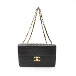 シャネル シェブロン Vステッチ ブランドオフ CHANEL ラムスキン（羊革） ショルダーバッグ ラムスキン 中古 レ