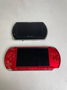 ☆PSP 本体2個まとめ☆ SONY PSP レッド ブラック プレイステーションポータブル 動作未確認【266】