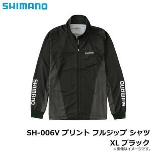 SHIMANO　SH-006V プリント フルジップ シャツ XL ブラック シマノ　シマノウェア②