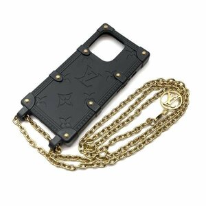 LOUIS VUITTON ルイヴィトン M81997 リ・トランク iPhone14Pro ケース ショルダー スマートフォンケース 黒 ブラック 管理RY24001640