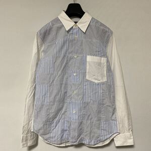 美品 AD 2013 コムデギャルソン オム ドゥ パッチワーク 切替 シャツ XXS COMME des GARCONS homme DEUX SHIRT