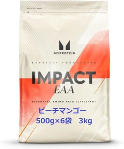 新品・未開封 マイプロテイン EAA 500g×6袋 3kg ピーチマンゴー