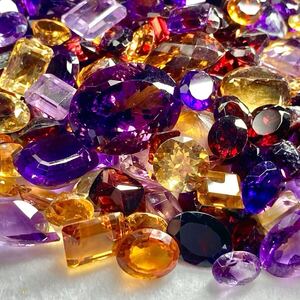 1円〜!!☆天然アメジスト・シトリン・ガーネットおまとめ1501.5ct☆j 約300.3g ルース 裸石 宝石 amethyst garnet citrine 黄水晶 w2マ19