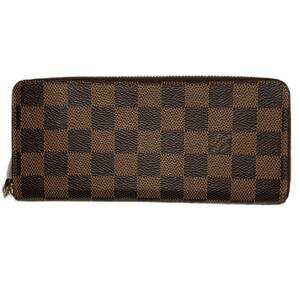 【美品】 ルイヴィトン ダミエ ポルトフォイユ クレマンス N41626 ラウンドファスナー 長財布 LOUIS VUITTON