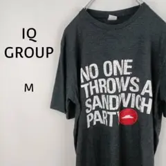 IQ GROUP　US古着　半袖　Tシャツ　M　ダークグレー　ピザハット　企業物