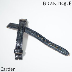 Cartier カルティエ ミニベニュワール用 レザー 革ベルト 純正 尾錠なし 9/9.5mm ネイビー USED品 レディース 腕時計用 パーツ 「23644」